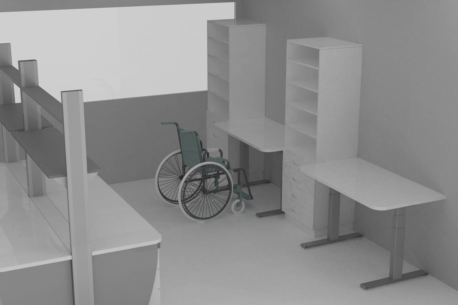 Mobilier PMR - Paillasse �lectrique r�glable en hauteur adapt�e PMR