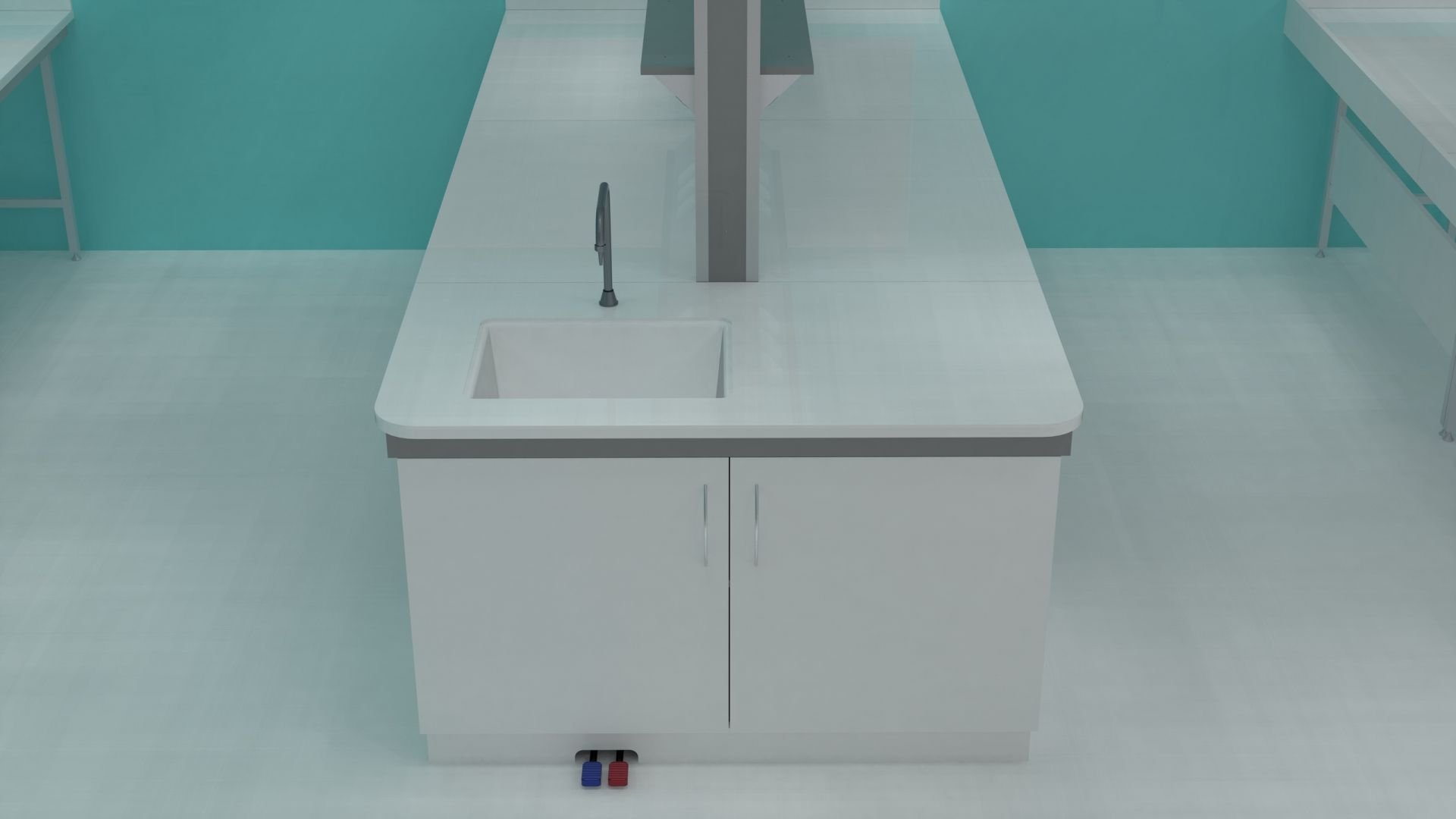 Paillasse �pi avec une laverie en extr�mit�